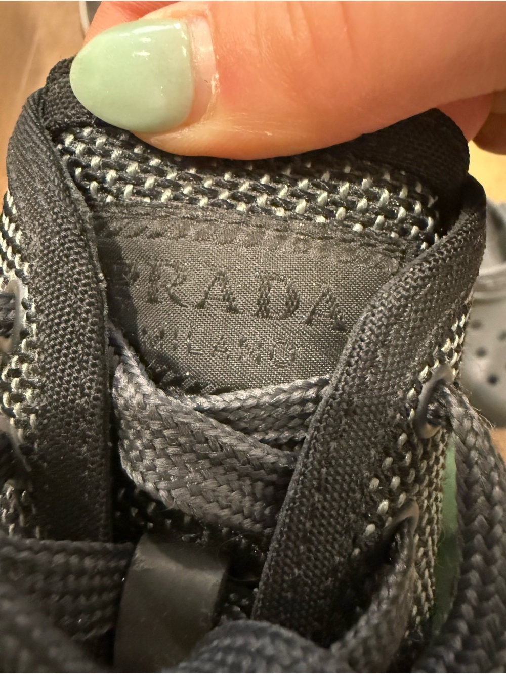 Prada Gray and Black Knit Lace-Up Sneaker - Picture 5 of 5
